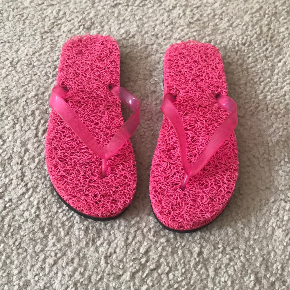 Pink sponge flip flops